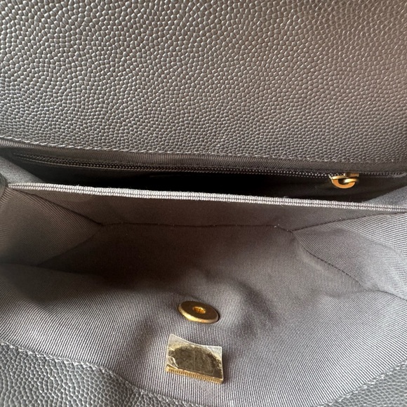 CHANEL Shoulder Bag leather Grained calfskin Gray - Picture 10 of 16